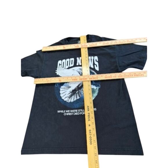 "HANES" GOOD NEWS -CHRIST DIED FOR US T-Shirt SZ L Church US Grown Cotton - Picture 4 of 7